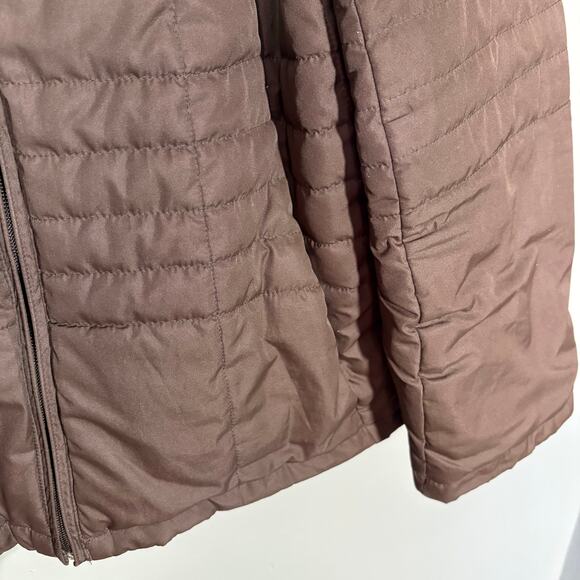 Lands' End Brown Fleece Lined Quilted Puffer Jacket - 18/20 - Women's Plus Size - Picture 4 of 6